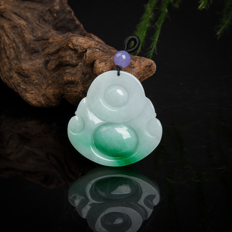 翡翠弥勒佛吊坠-红掌柜