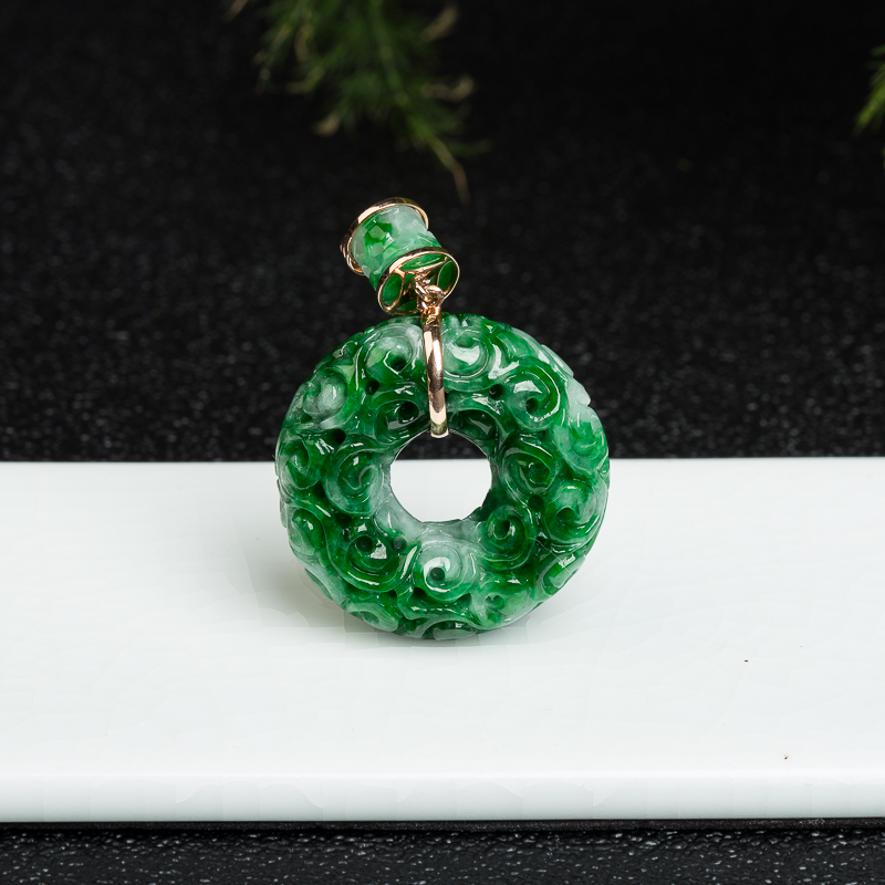 翡翠平安扣吊坠-红掌柜