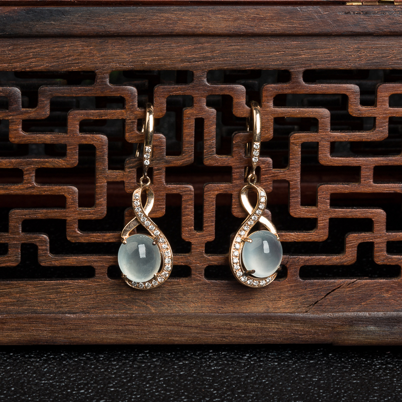 翡翠耳坠-红掌柜