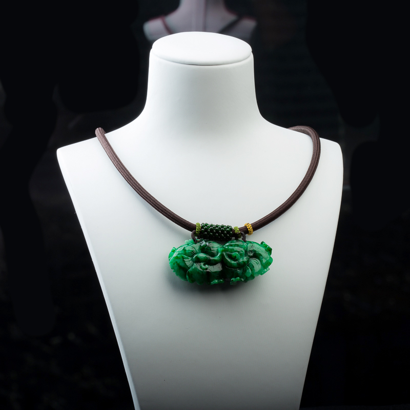 天然缅甸糯种翡翠花开富贵吊坠-红掌柜