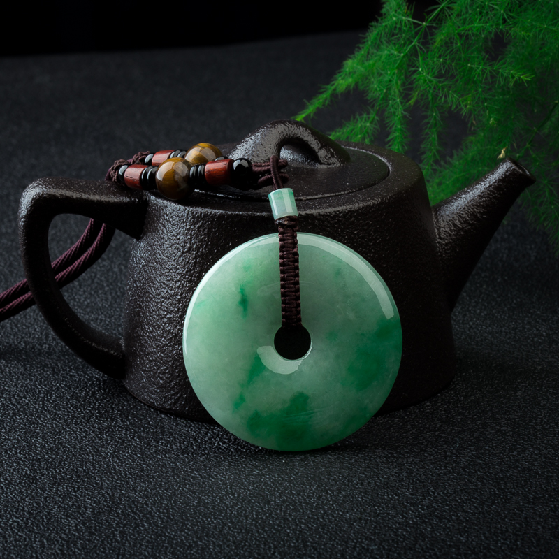 天然缅甸糯种飘翠翡翠吊坠-红掌柜