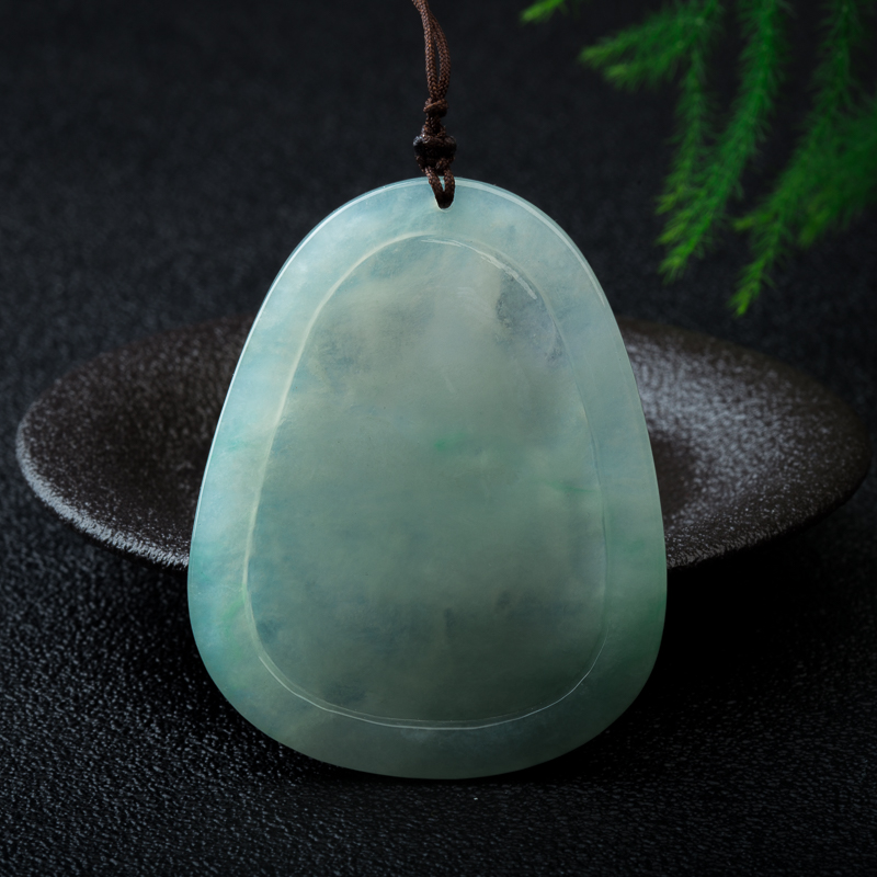 天然缅甸糯种飘翠翡翠吊坠-红掌柜