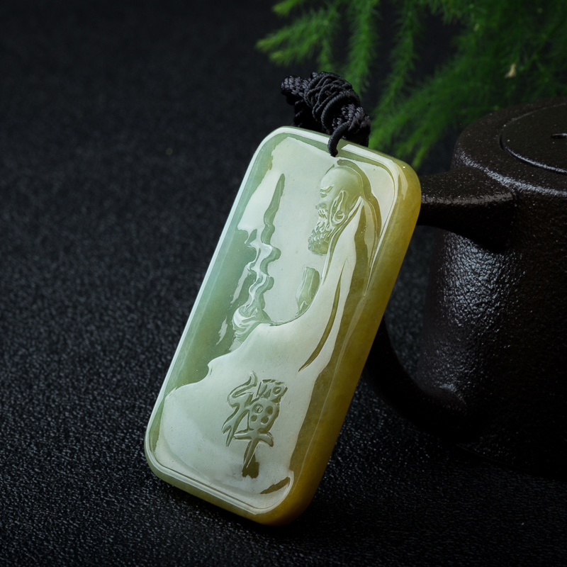 天然缅甸黄翡吊坠-红掌柜