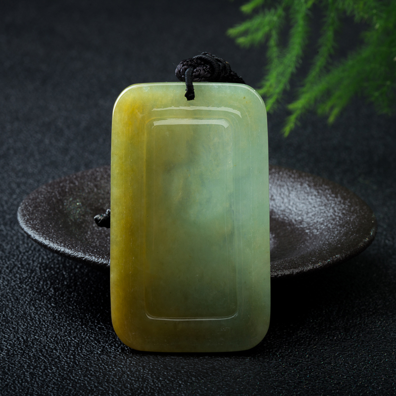 天然缅甸糯种黄翡吊坠-红掌柜