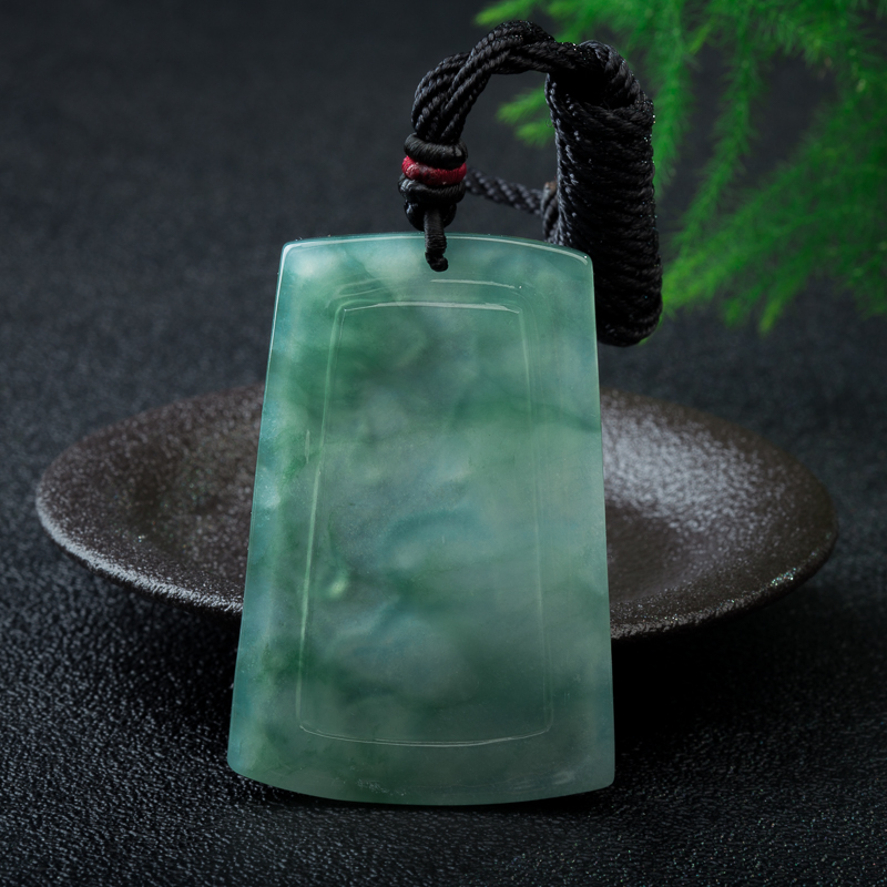 天然缅甸飘花翡翠普贤菩萨吊坠-红掌柜