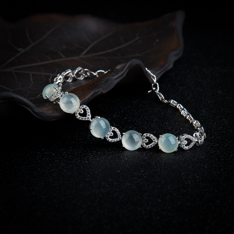 银镶翡翠手链-红掌柜