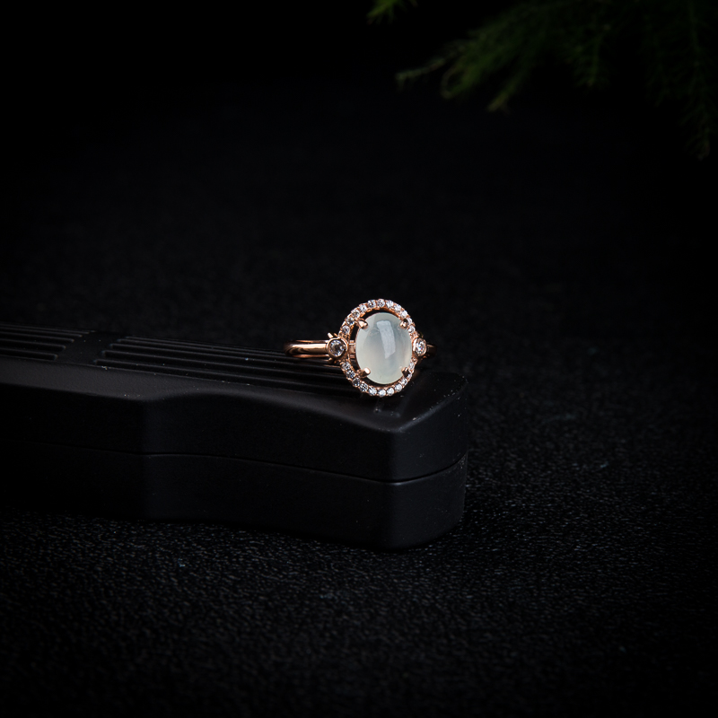 银镶翡翠花型两件套-红掌柜