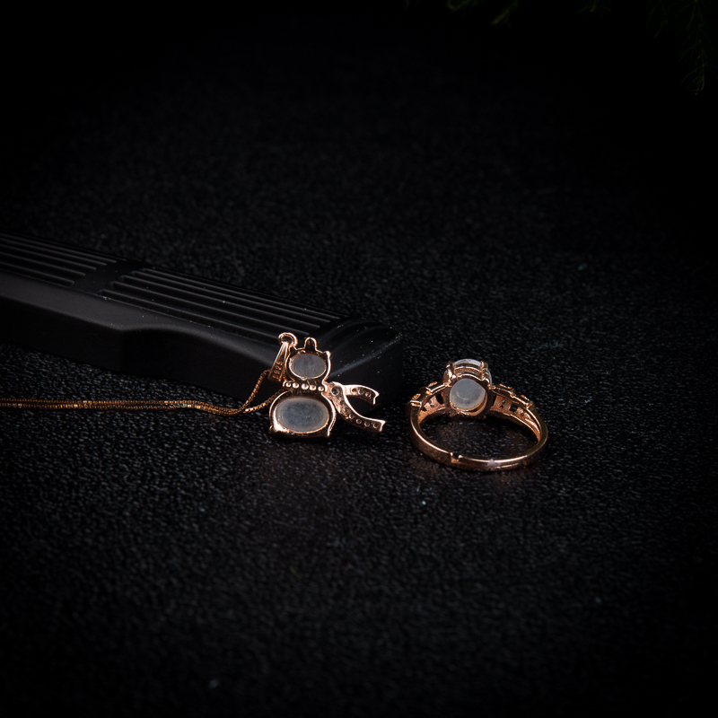 天然冰种翡翠福禄两件套-红掌柜