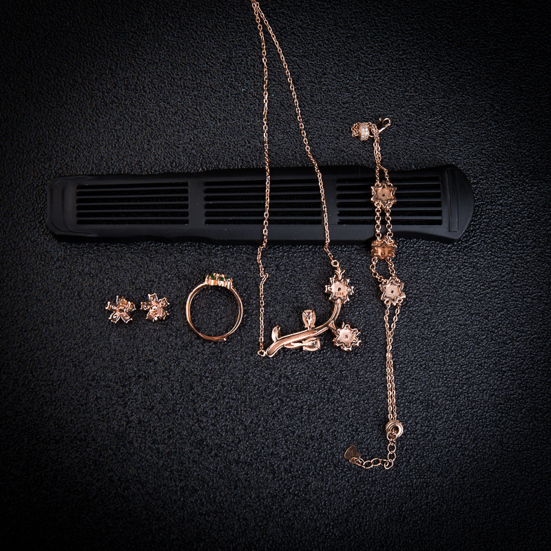 银镶冰种深绿翡翠四件套-红掌柜