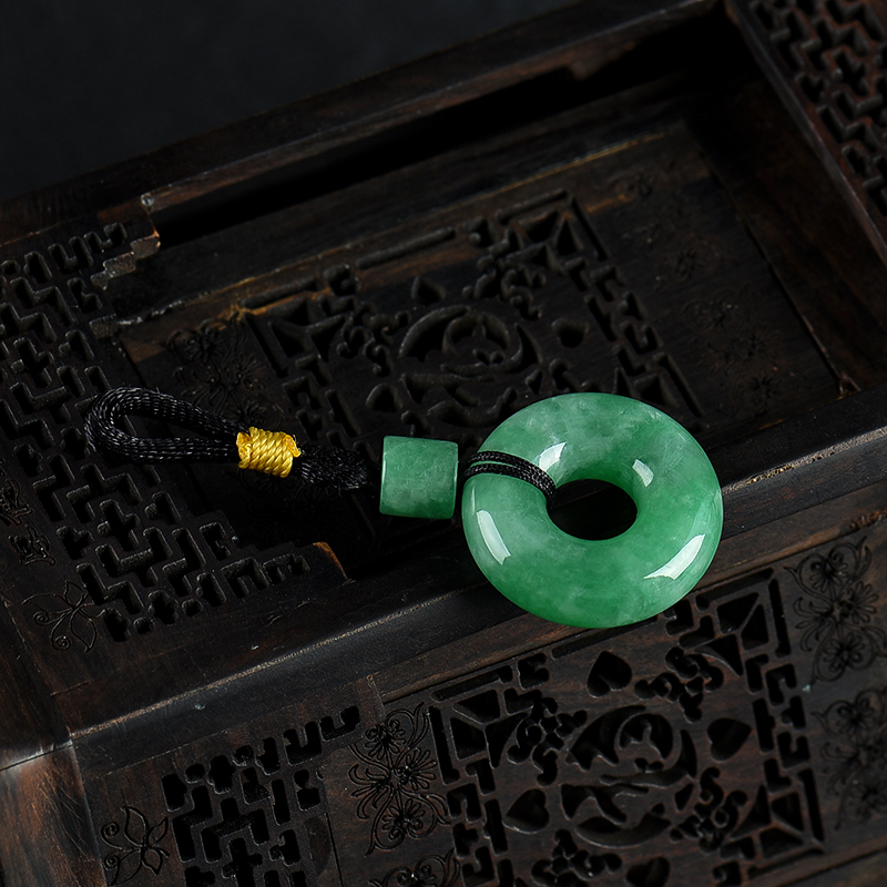 天然翡翠平安扣吊坠-红掌柜