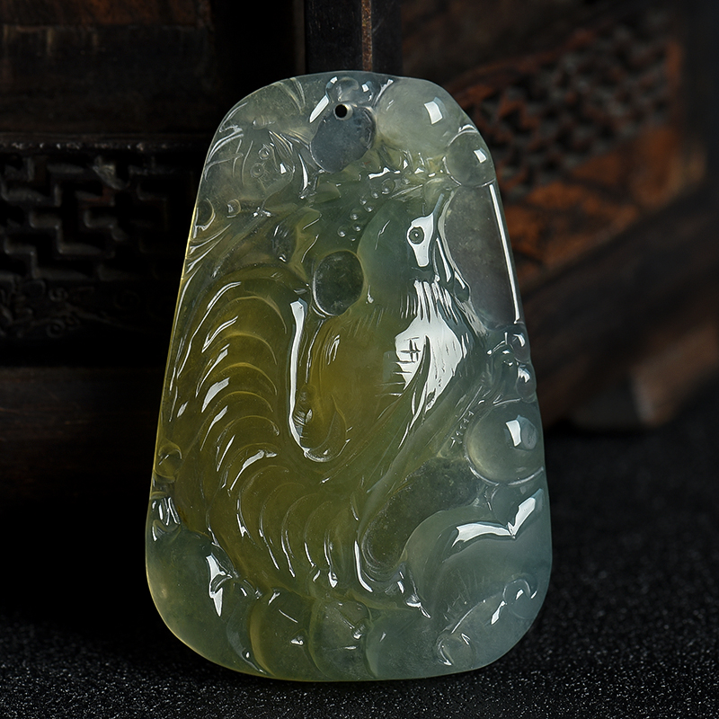 缅甸黄翡酉鸡吊坠-红掌柜