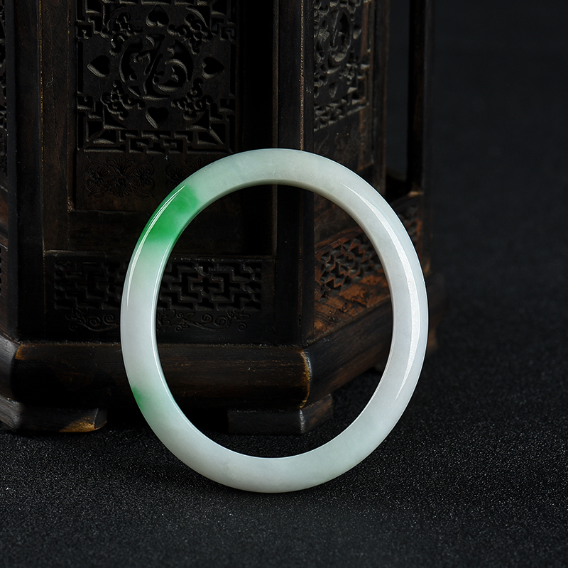 55.5mm糯种飘翠翡翠贵妃镯-红掌柜