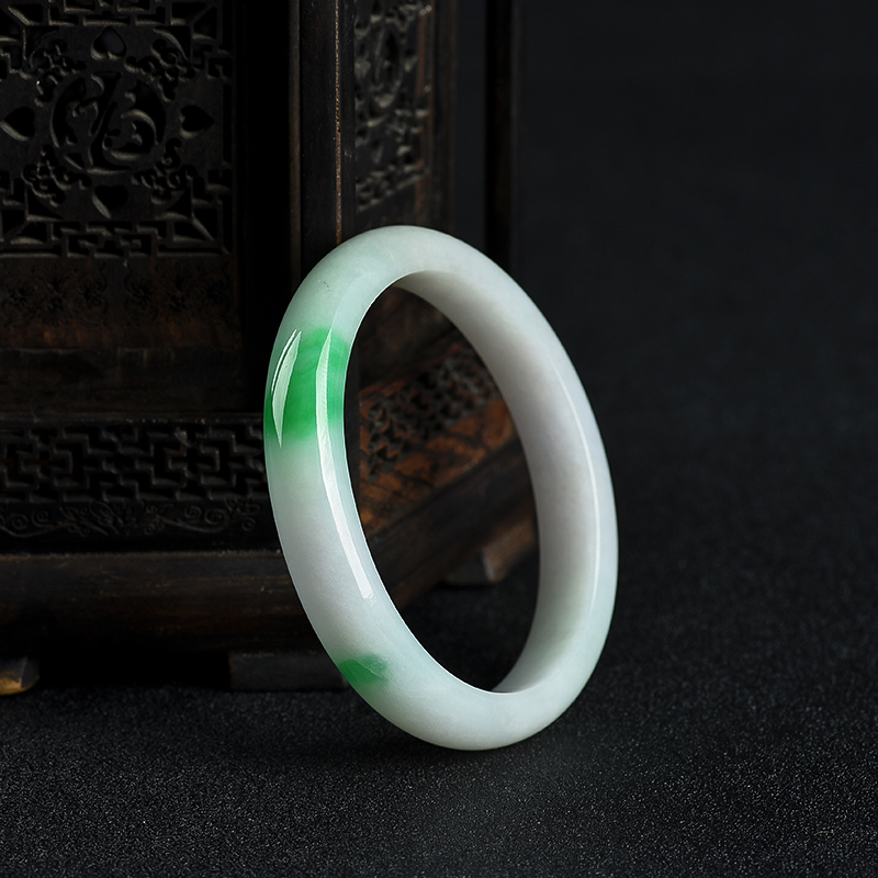 糯种飘翠翡翠贵妃镯-红掌柜