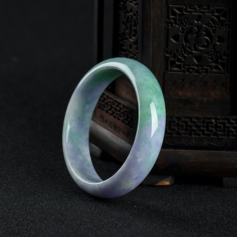 春带彩翡翠手镯-红掌柜