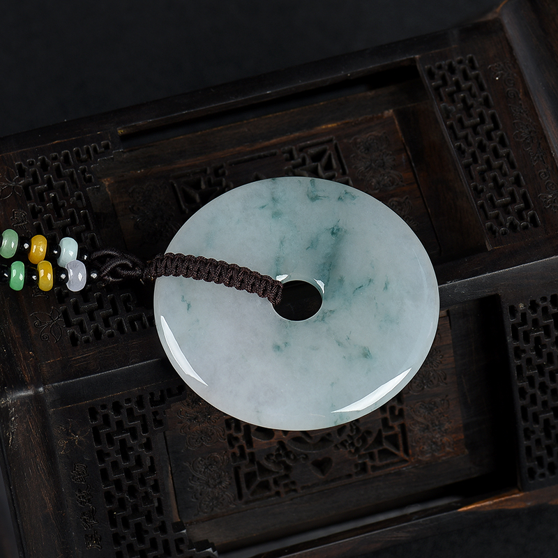 糯种飘花翡翠平安扣-红掌柜