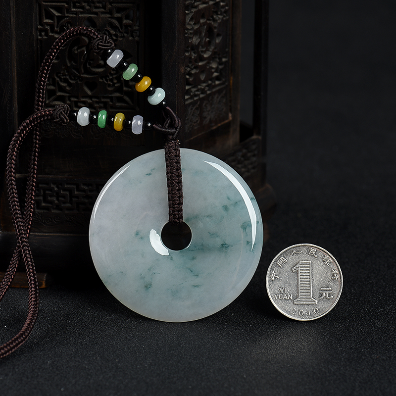 缅甸翡翠平安扣吊坠-红掌柜