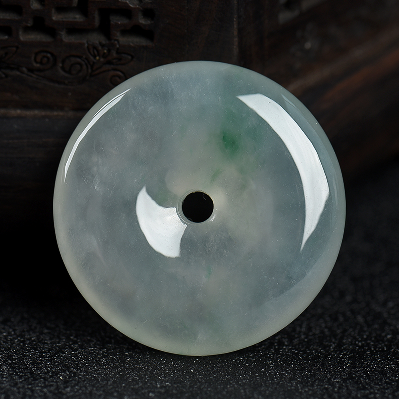 天然翡翠平安扣吊坠-红掌柜