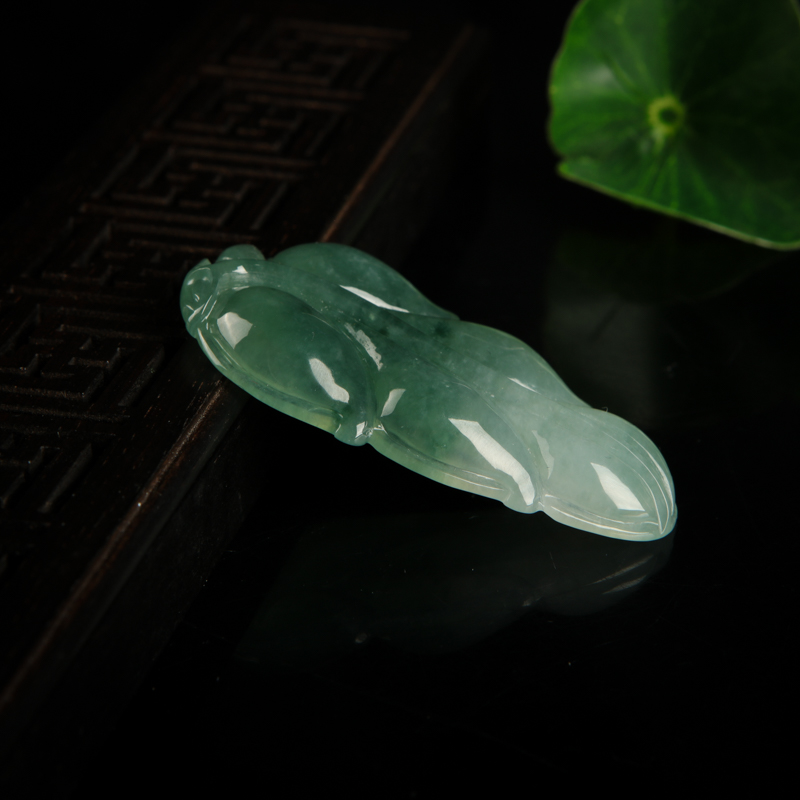 天然糯种飘花翡翠金枝玉叶吊坠-红掌柜