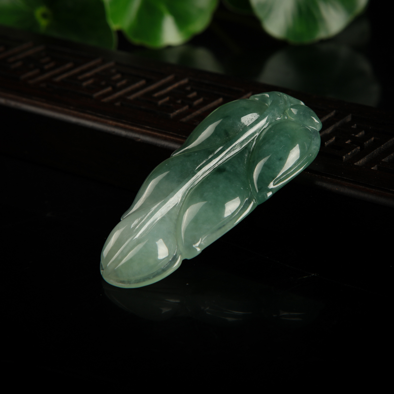 缅甸糯种飘花翡翠金枝玉叶吊坠-红掌柜