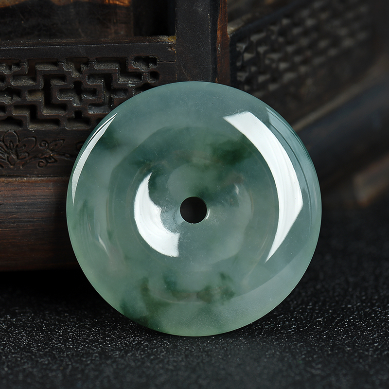 缅甸天然糯冰种飘花翡翠吊坠-红掌柜