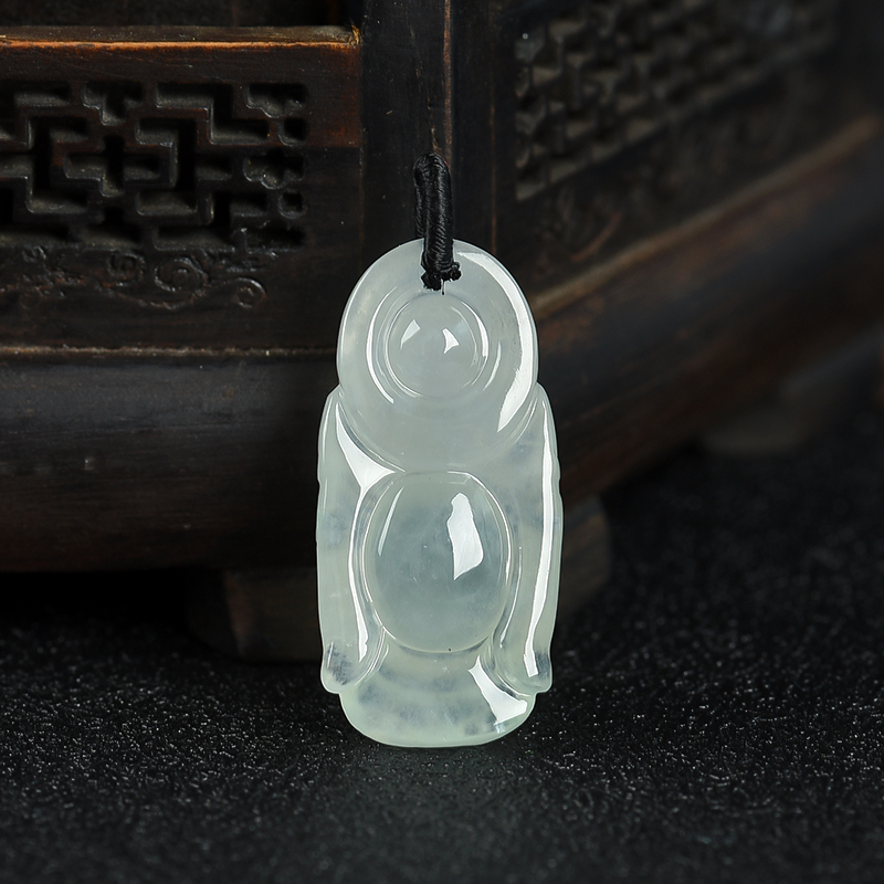 天然翡翠逍遥佛吊坠-红掌柜