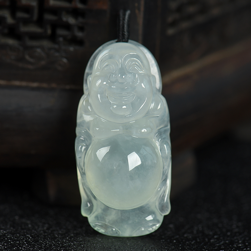 糯冰种翡翠吊坠-红掌柜