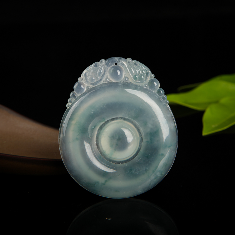 糯冰种飘花翡翠福在眼前吊坠-红掌柜