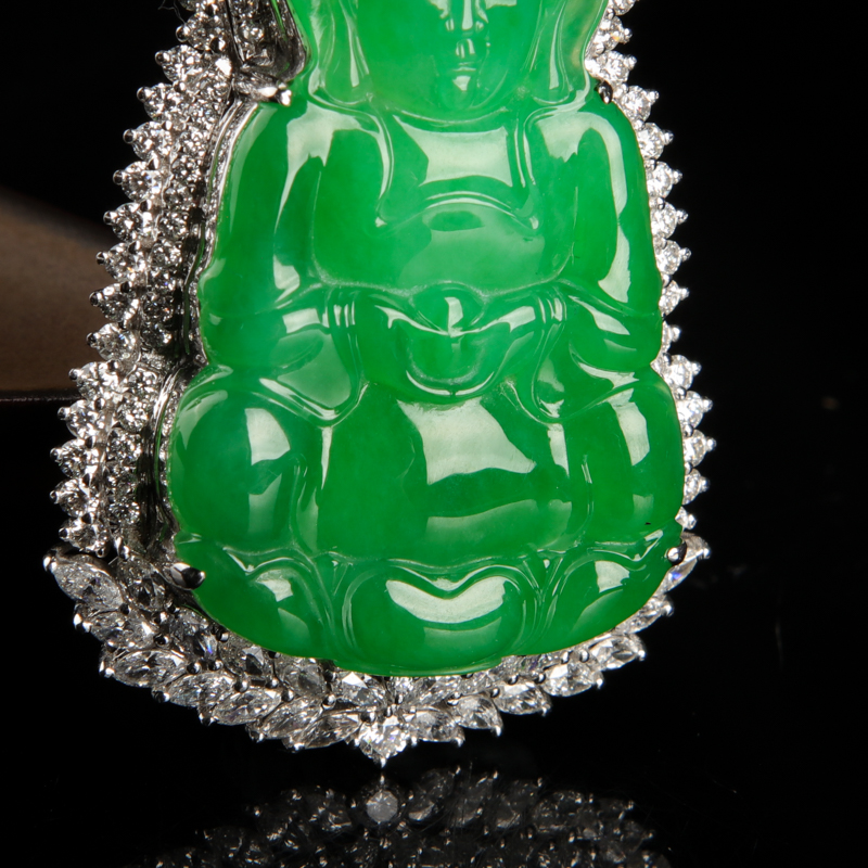 天然翡翠观音吊坠-红掌柜