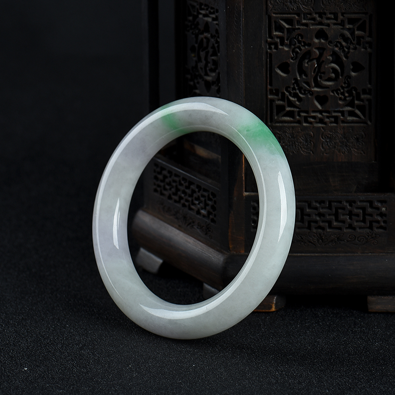 飘翠翡翠圆镯-红掌柜