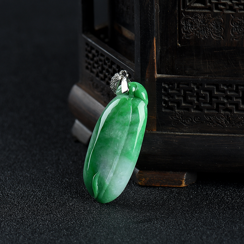 银镶飘翠翡翠福瓜吊坠-红掌柜