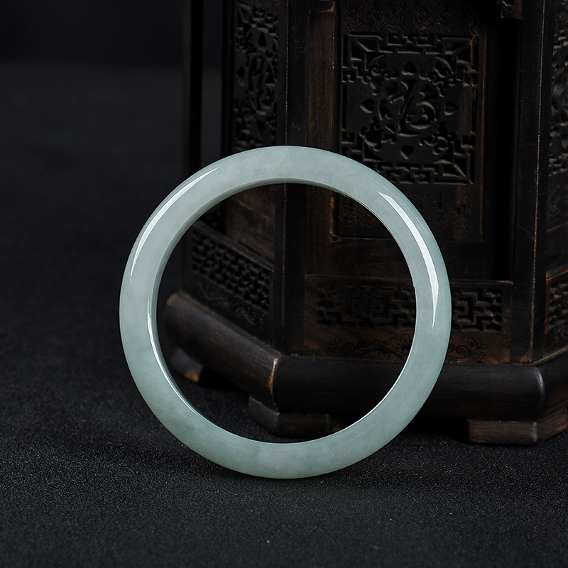 豆种翡翠手镯-红掌柜