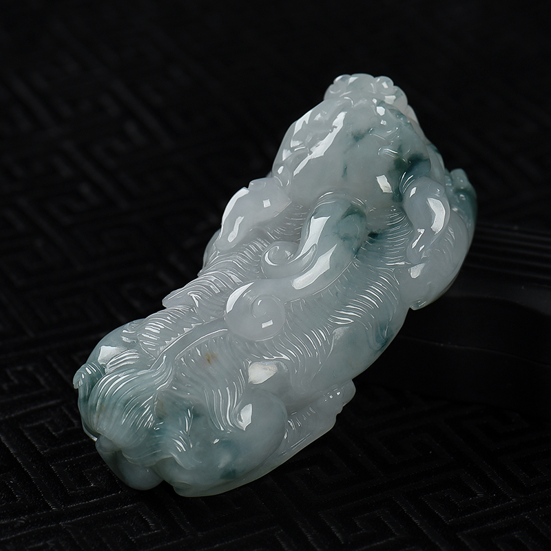 糯种飘花翡翠貔貅-红掌柜