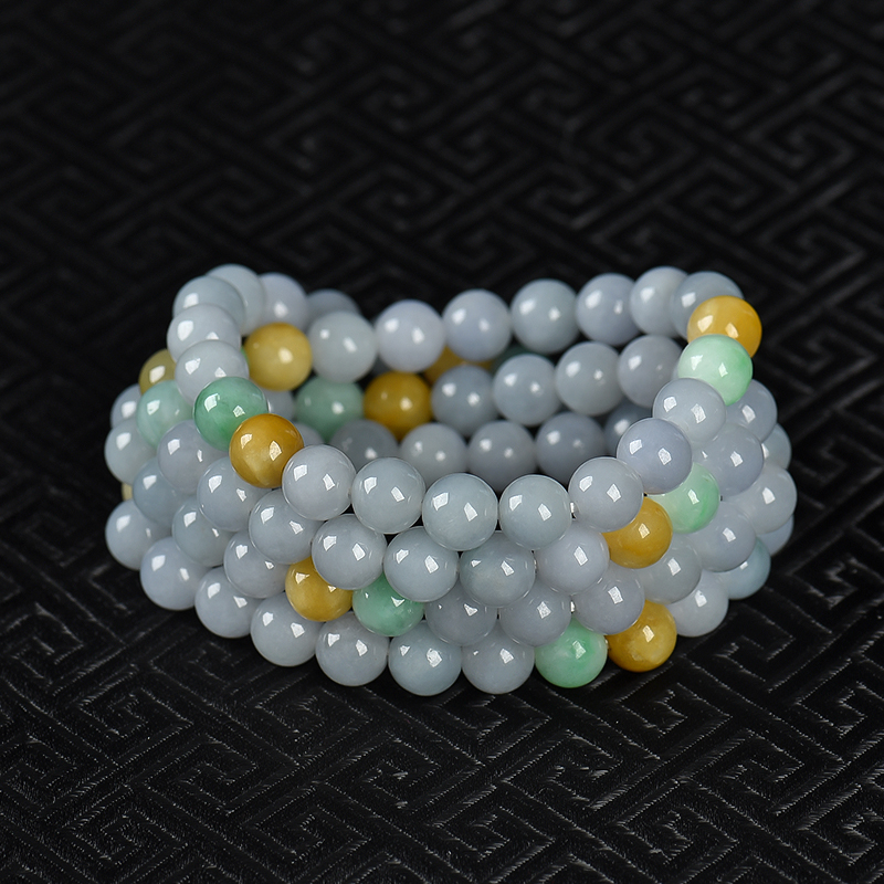 糯种翡翠多圈手串-红掌柜