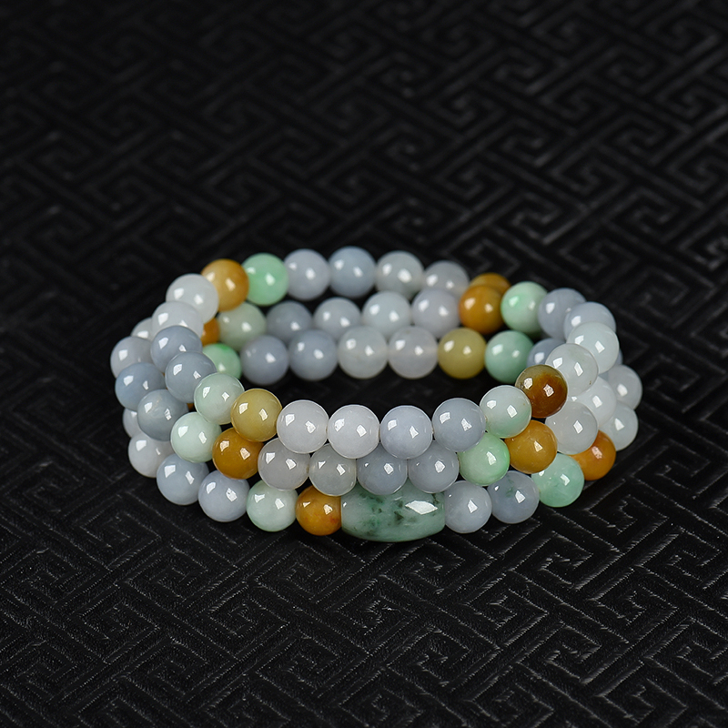 糯种翡翠多圈手串-红掌柜