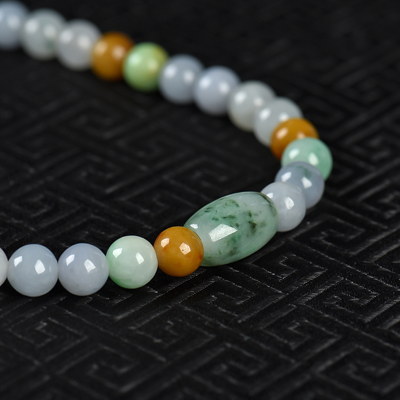 7.8mm糯种翡翠手串-红掌柜