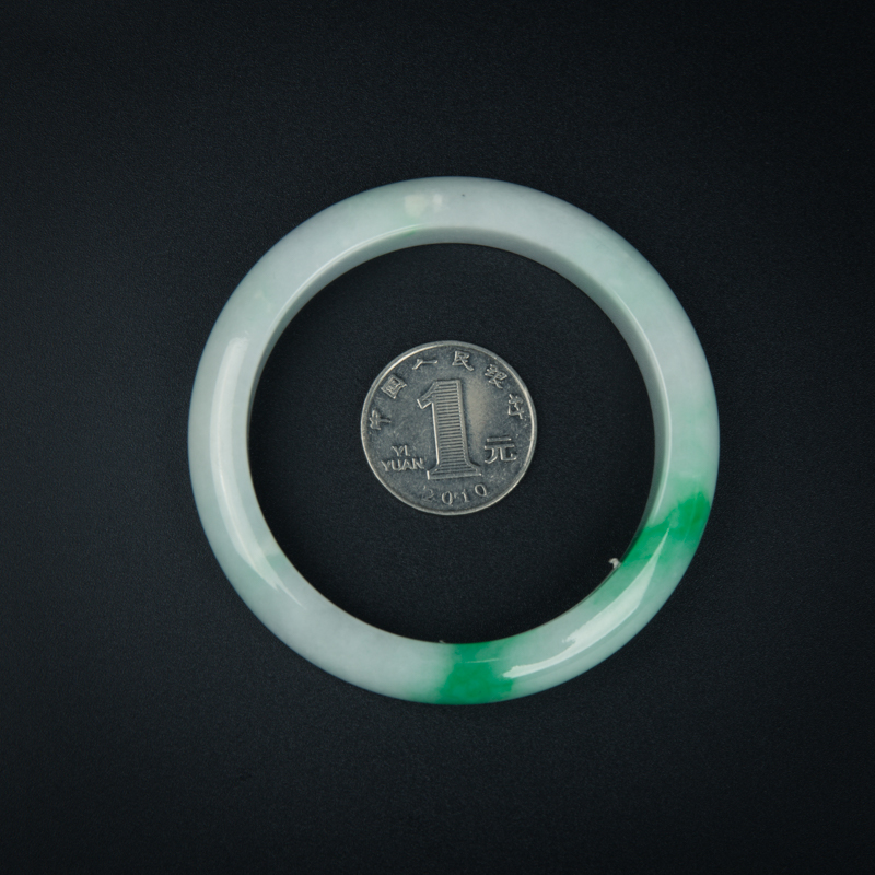 56.5mm糯种飘翠翡翠手镯-红掌柜