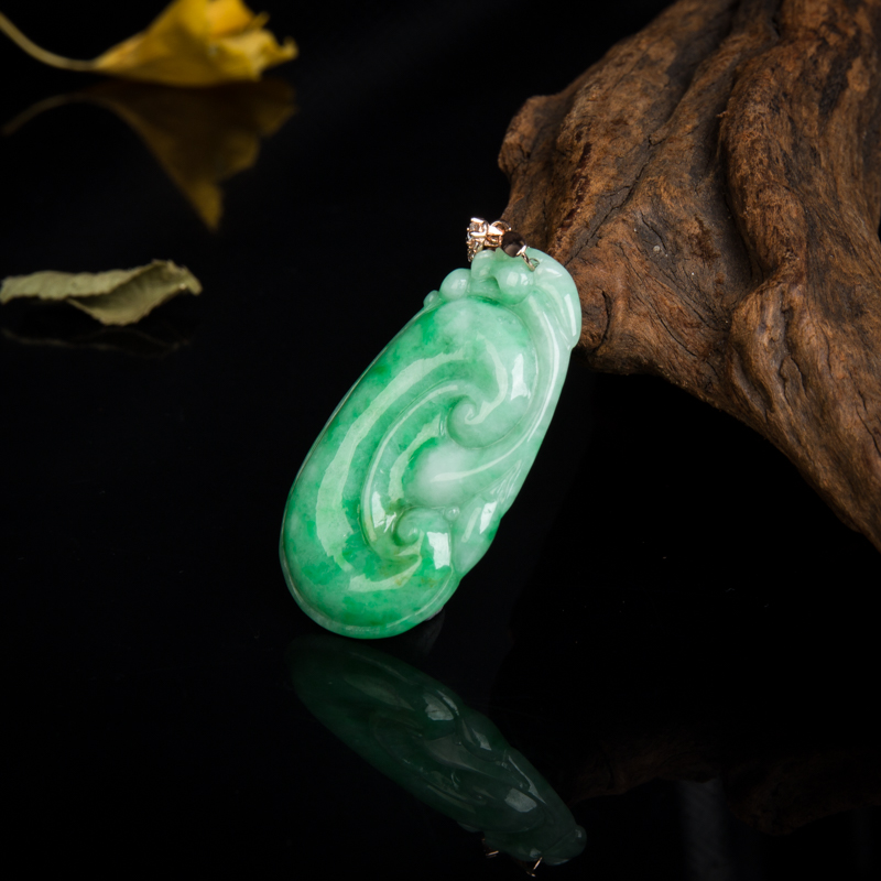 天然翡翠如意吊坠-红掌柜