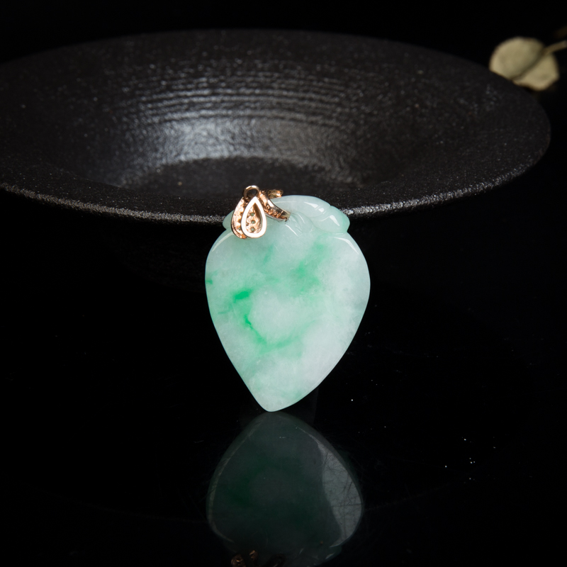 银镶天然翡翠福瓜吊坠-红掌柜