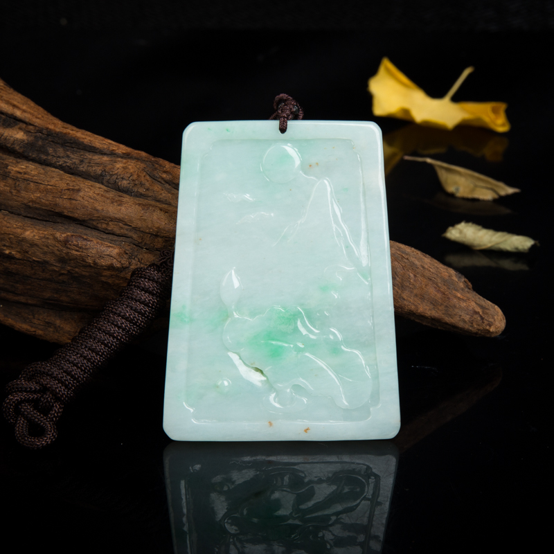 天然翡翠年年有余吊坠-红掌柜