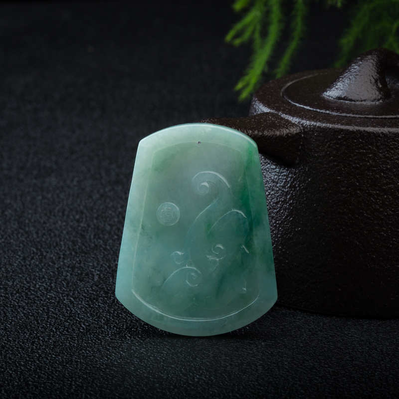 翡翠花开富贵吊坠-红掌柜