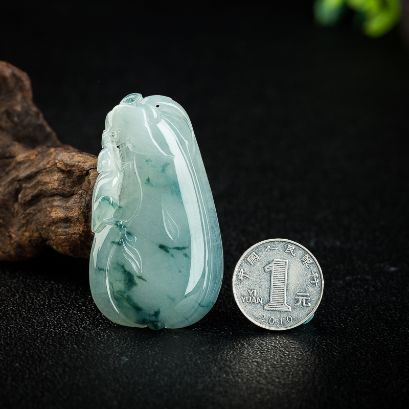 糯冰种飘花翡翠福瓜-红掌柜