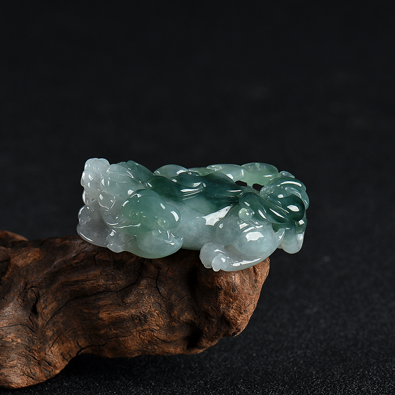 蓝绿翡翠貔貅吊坠-红掌柜