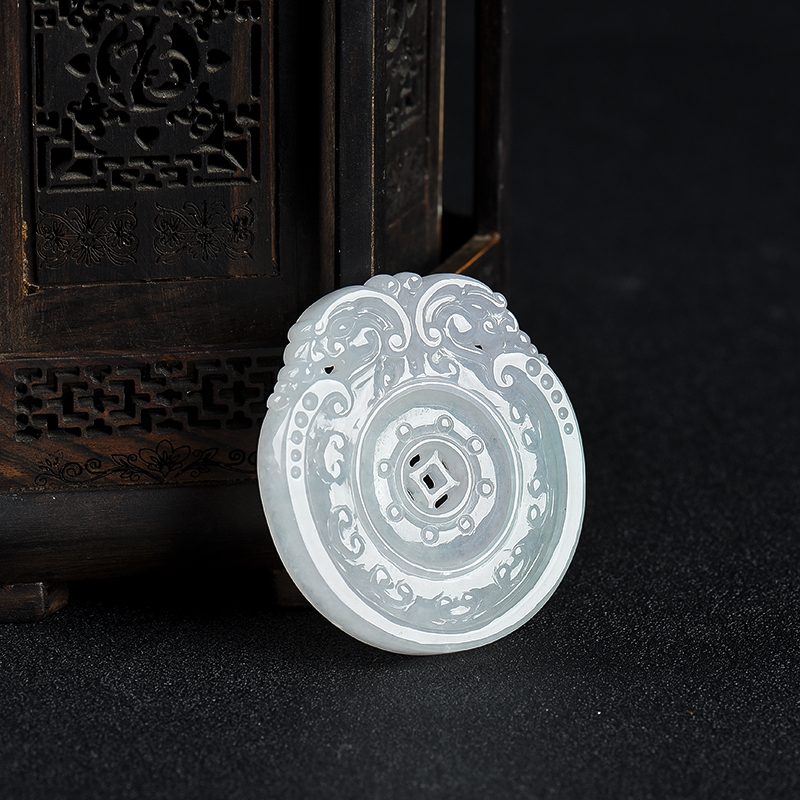 春带彩翡翠扭转乾坤吊坠-红掌柜