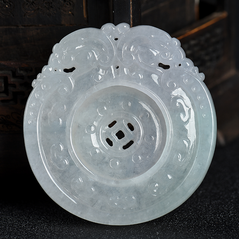 缅甸春带彩翡翠扭转乾坤吊坠-红掌柜