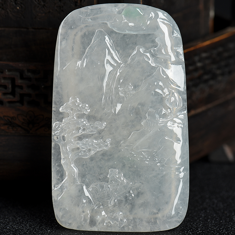 糯种翡翠吊坠-红掌柜