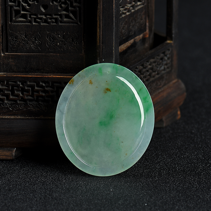 天然糯种飘翠翡翠观音吊坠-红掌柜