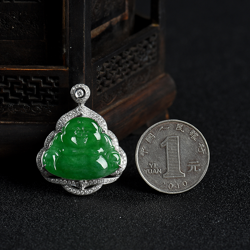 缅甸翡翠佛吊坠-红掌柜