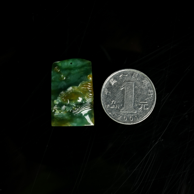 缅甸翡翠金玉满堂吊坠-红掌柜