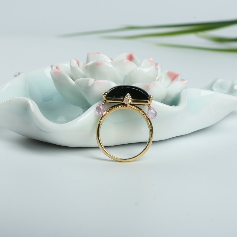 天然墨翠戒指-红掌柜