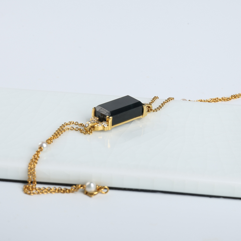 18K缅甸糯种墨翠手链-红掌柜